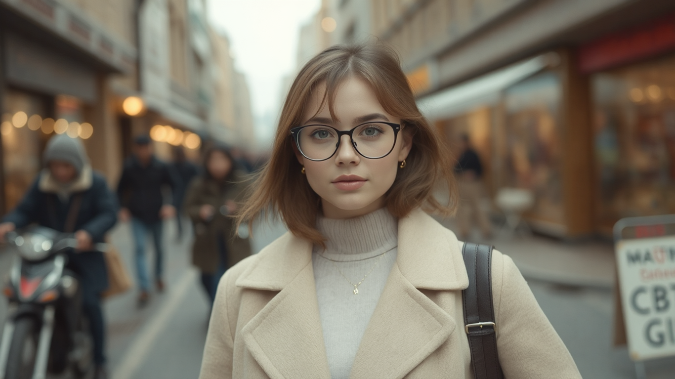 Japanese winter fashion street snap in urban Japan