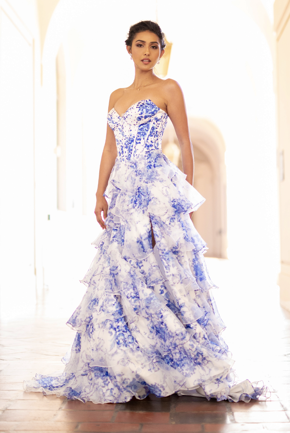 Blue Long Formal Gown – Embellished Gala Dress