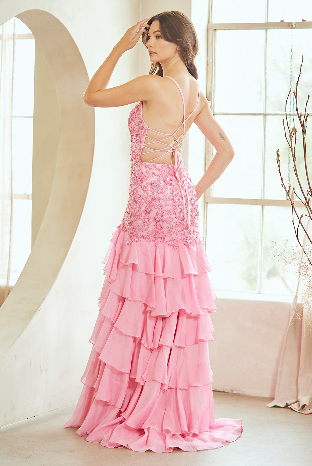 Light Blue Long Prom Dress – Beaded A-Line Evening Gown
