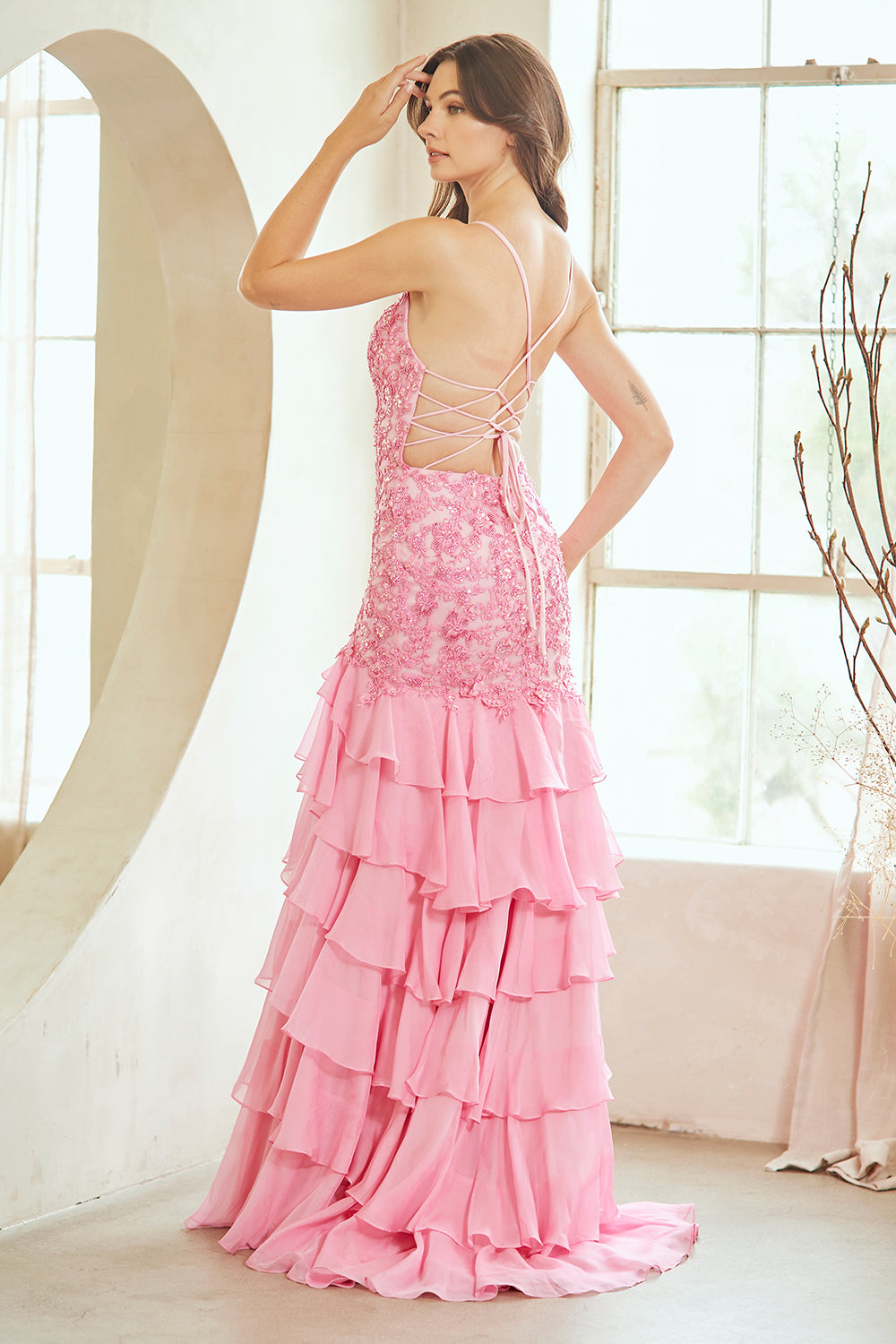 Light Blue Long Prom Dress – Beaded A-Line Evening Gown