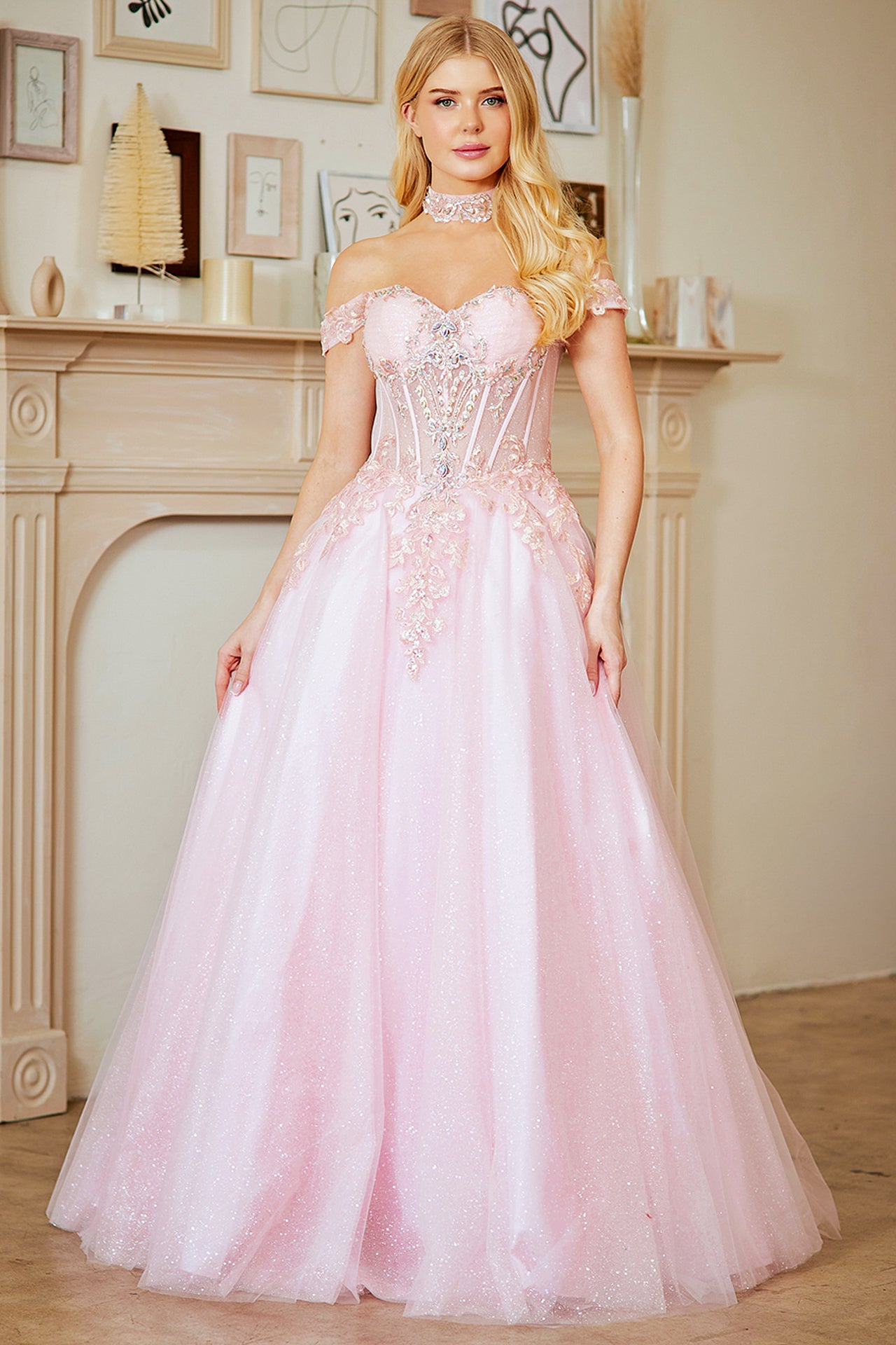 Light Blue Long Formal Gown – Embellished Gala Dress