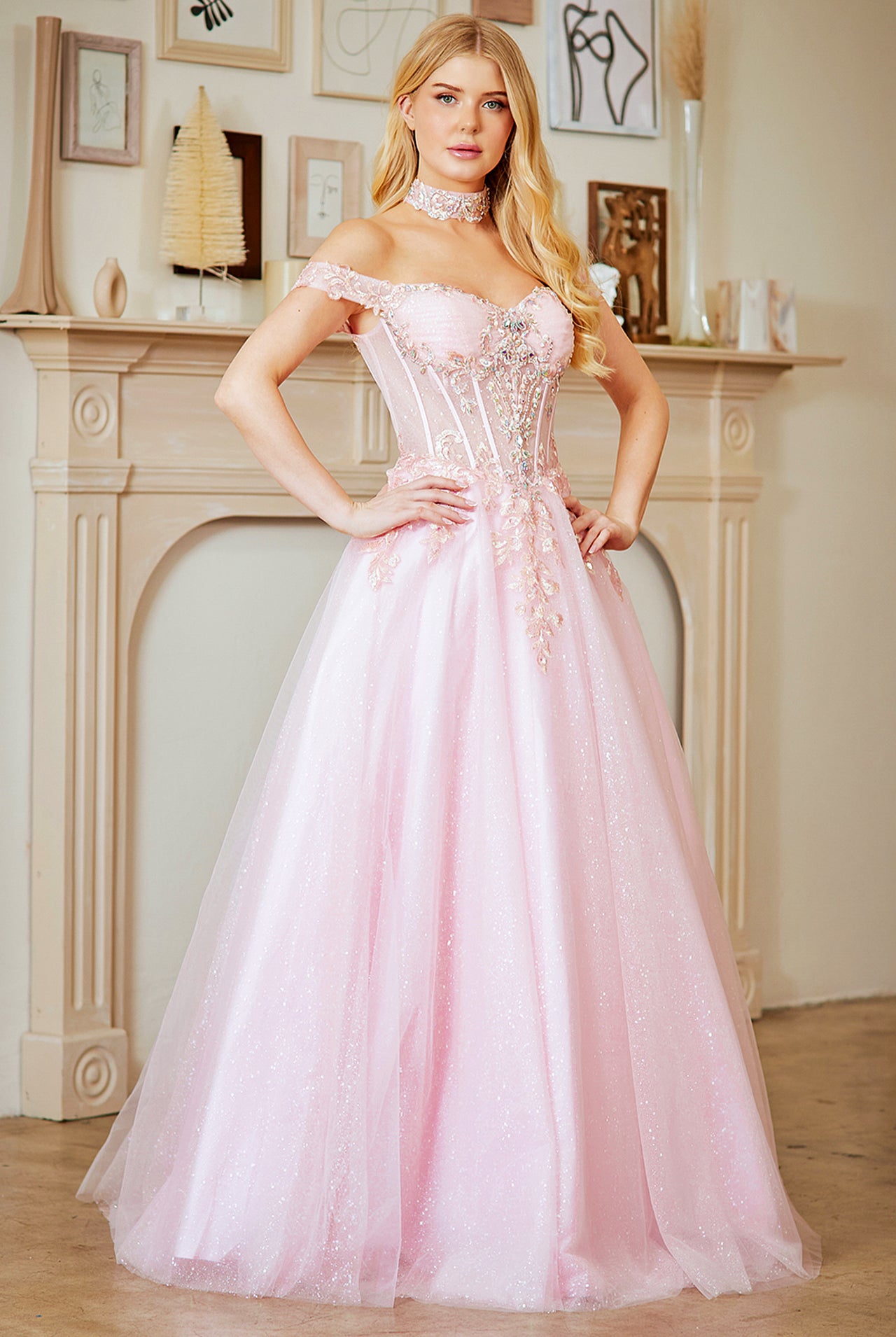Light Blue Long Formal Gown – Embellished Gala Dress