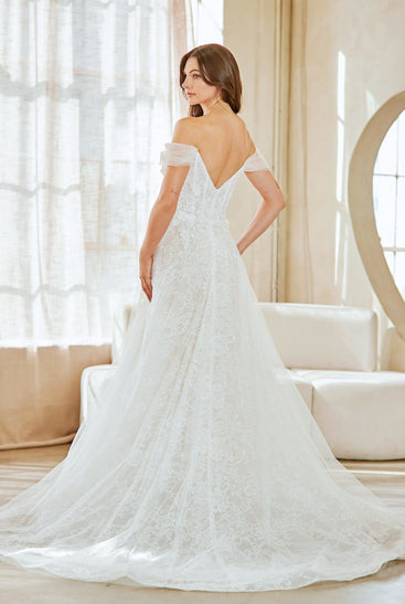 White Long Bridal Gown – Minimal Bridal Gown