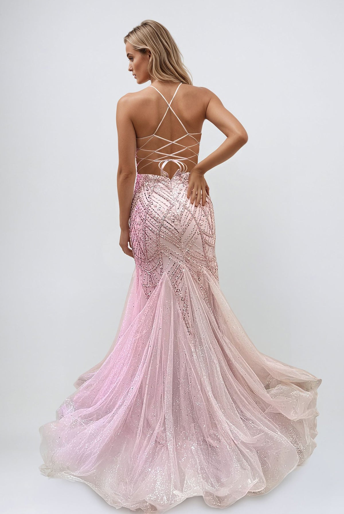 Elegant Sweetheart Mermaid Gown JTSweetheart Mermaid Dress With Criss Cross Back JT2915S - Juliet Evening Dress JTSweetheart Mermaid Dress With Criss Cross Back JT2915S