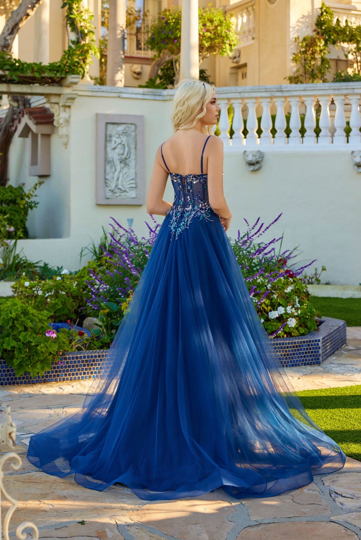 Elegant Lace Tulle Gown JTJT2640G - Juliet Prom Dress