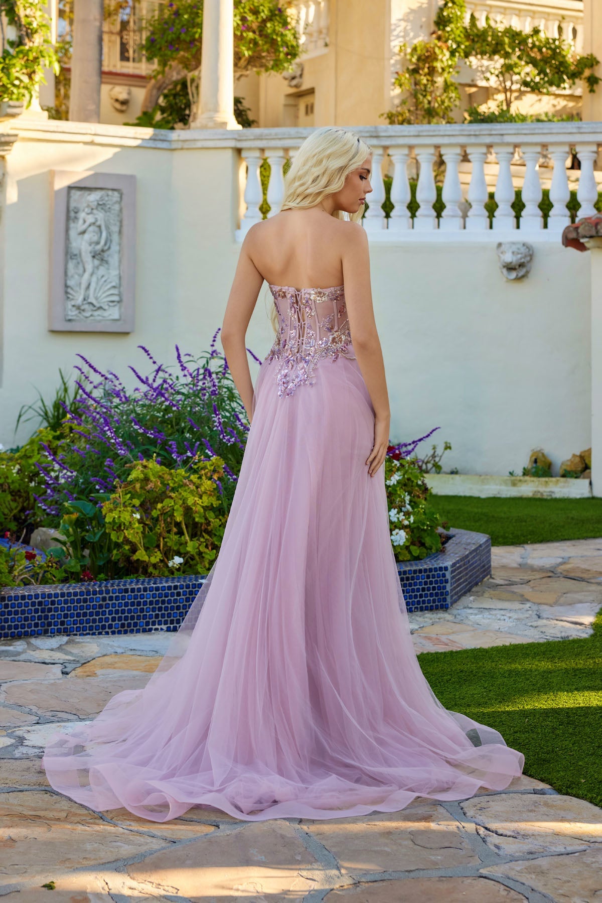 Elegant Lace Tulle Gown JTJT2640G - Juliet Prom Dress