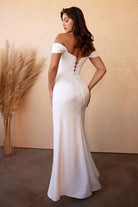 Strapless satin bridal gown-smcdress