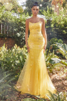Lace Mermaid Gala Dress: scoop neck, open back, sequin bodice-smcdress
