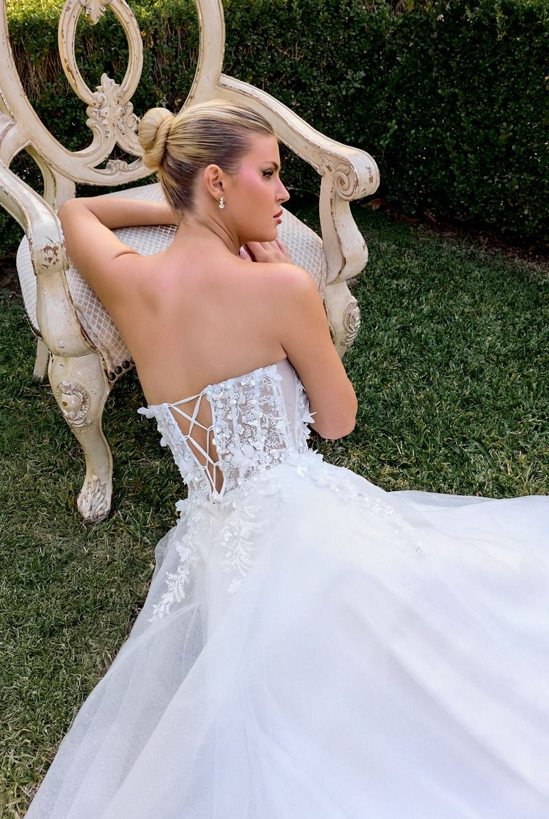 Opulent Off-White Strapless A-Line Gown CDC174W - Cinderella Divine Evening Dress CDC174W