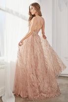 Glitter Lace Straps A-Line Gown-smcdress