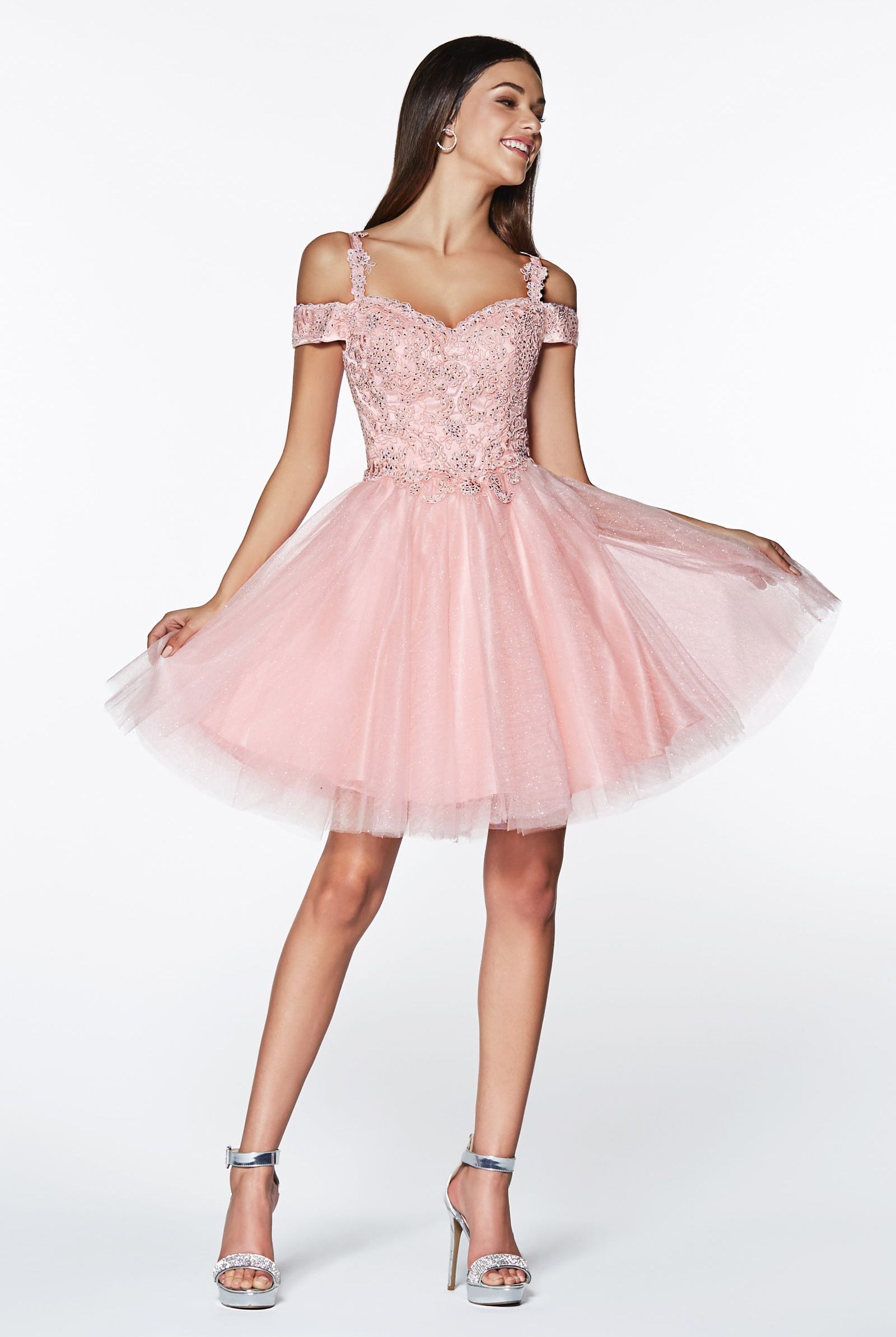 Off-shoulder Lace Cocktail Dress-smcdress