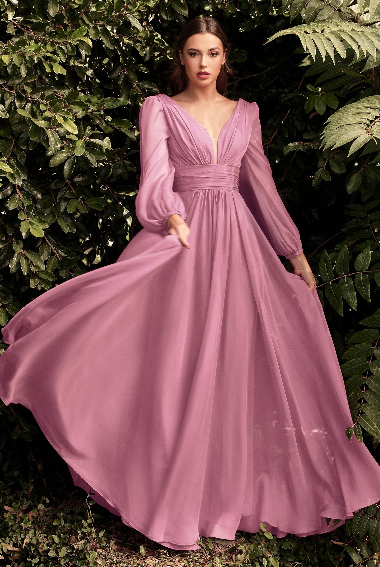 Chiffon Long Sleeve Dress-smcdress