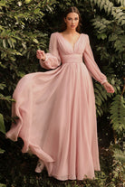 Chiffon Long Sleeve Dress-smcdress
