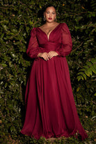 Chiffon Long Sleeve Dress-smcdress