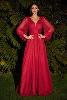 Chiffon Long Sleeve Dress-smcdress