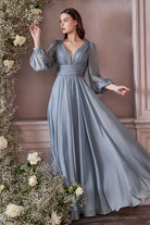 Chiffon Long Sleeve Dress-smcdress