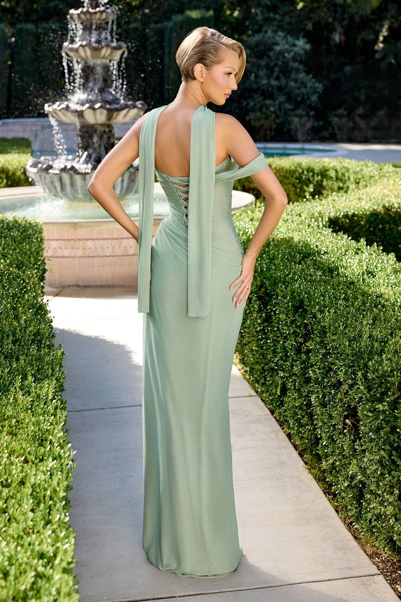 Alluring Sage Green Sweetheart Fitted Gown CDCD406 - Cinderella Divine Evening Dress CDCD406