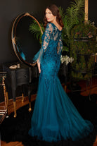 Mermaid Gown w/ Bell Sleeves-smcdress