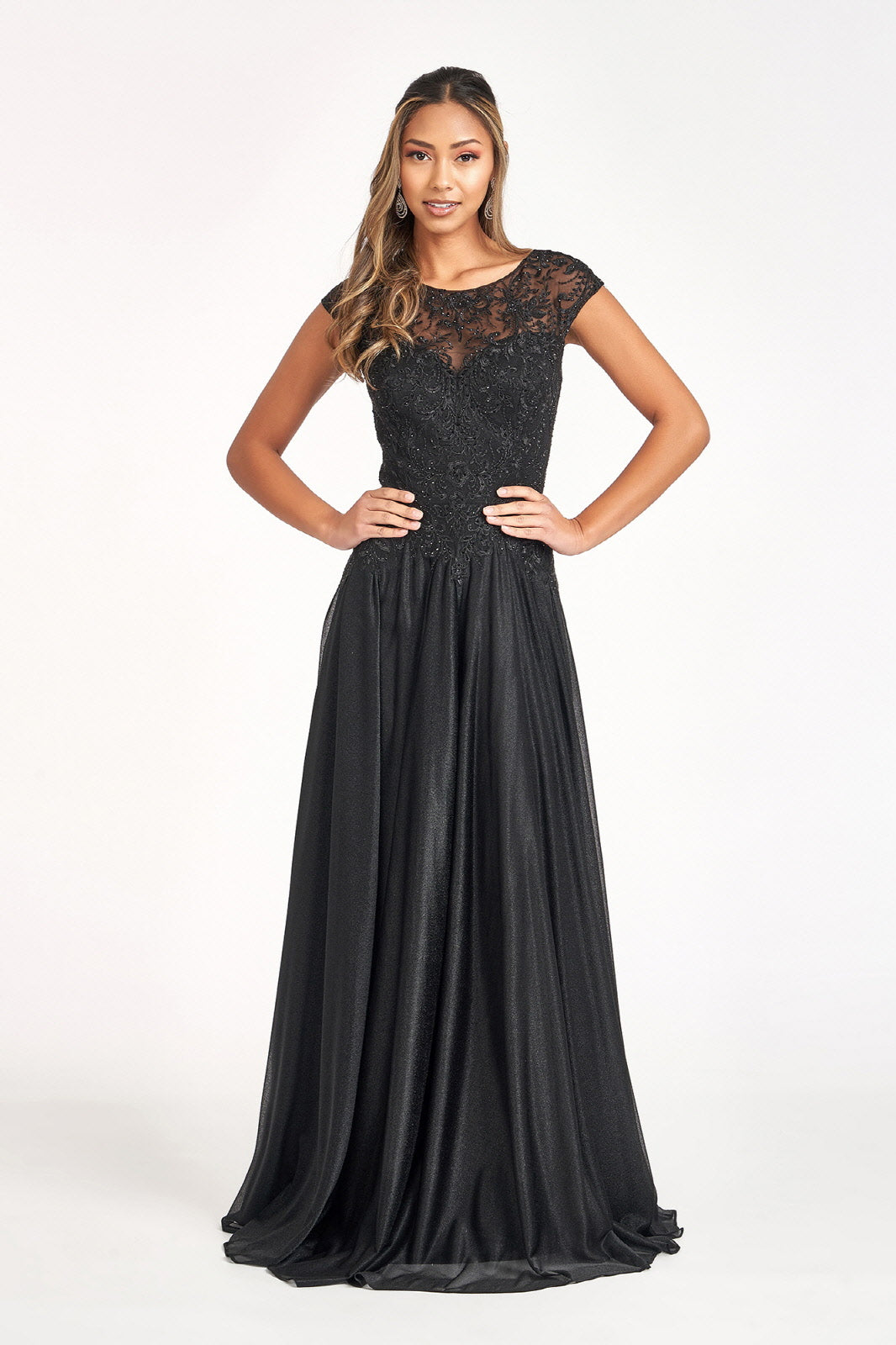 Beads Embellished Embroidered A-line Dress-smcdress