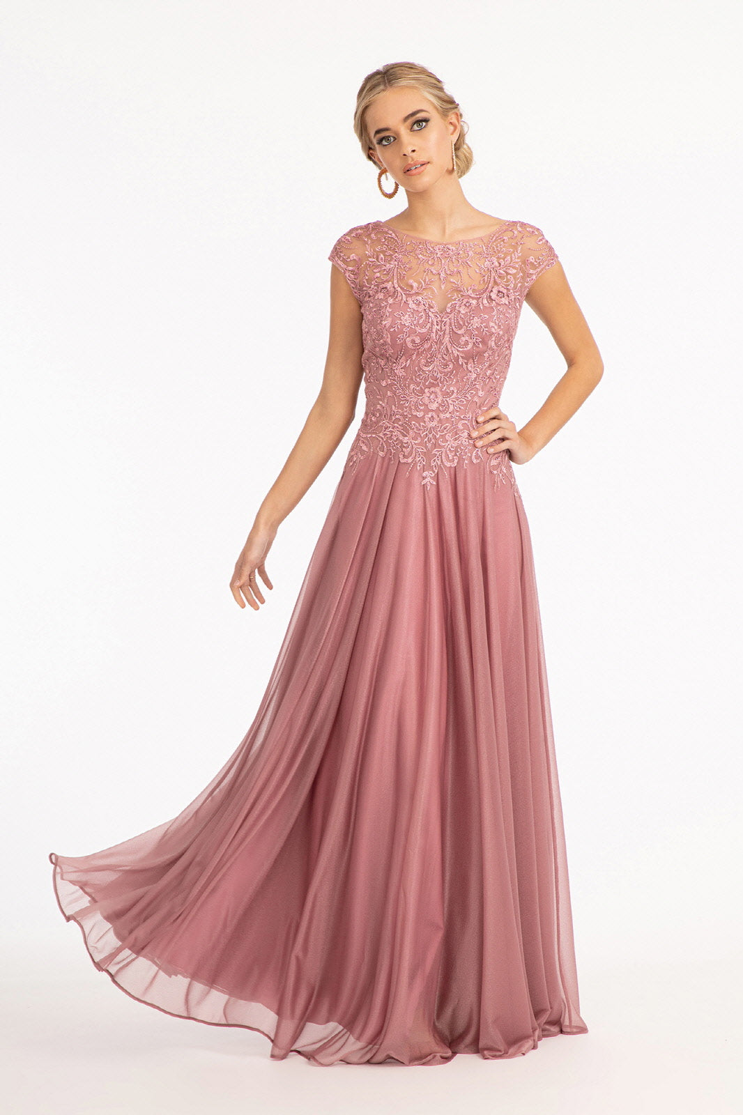 Beads Embellished Embroidered A-line Dress-smcdress
