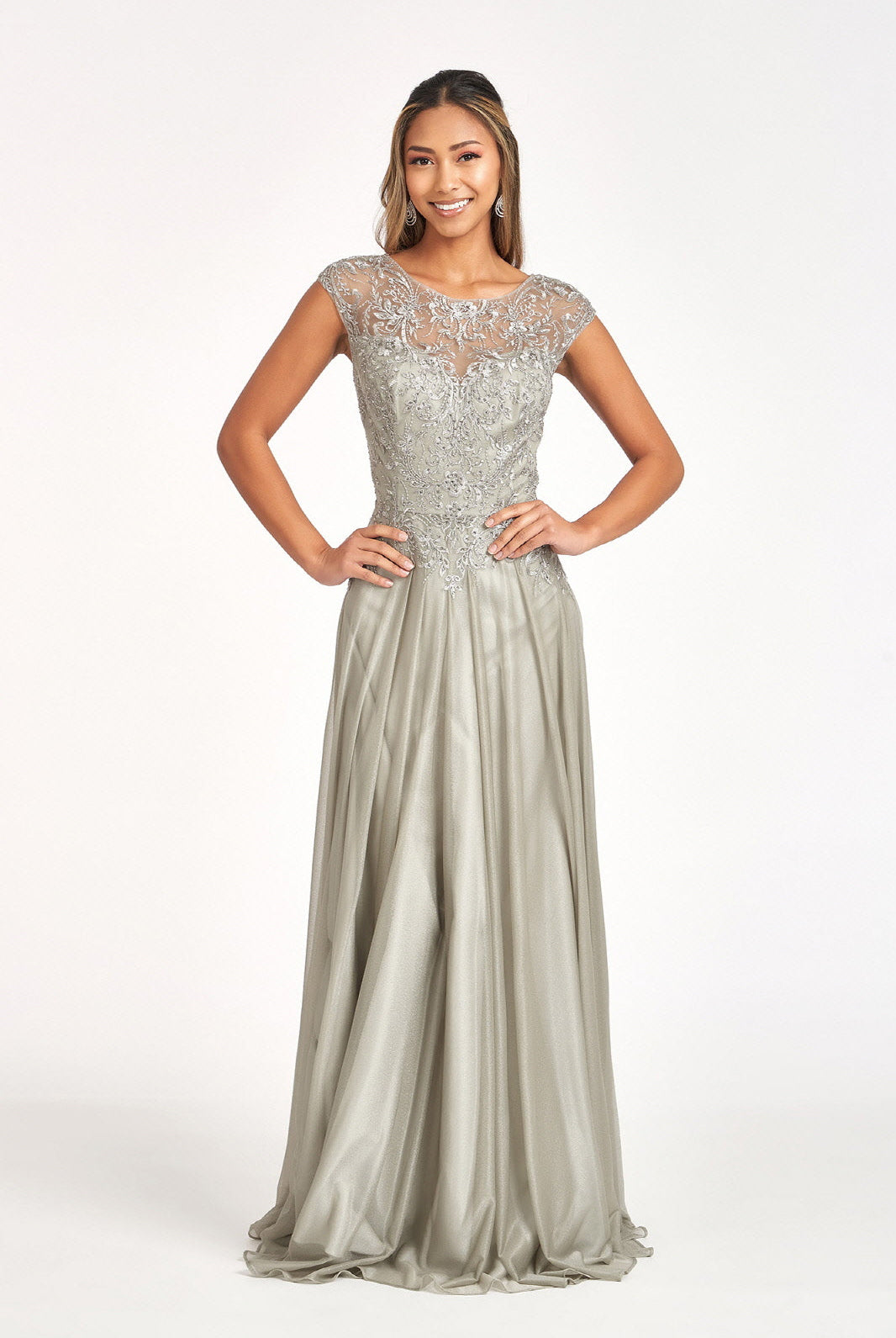 Beads Embellished Embroidered A-line Dress-smcdress