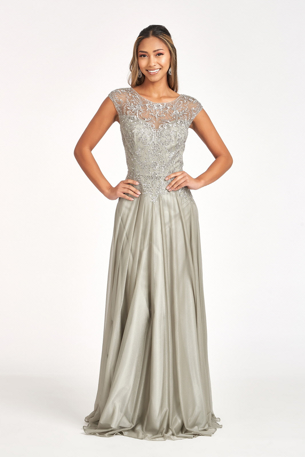 Beads Embellished Embroidered A-line Dress-smcdress