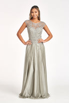 Beads Embellished Embroidered A-line Dress-smcdress