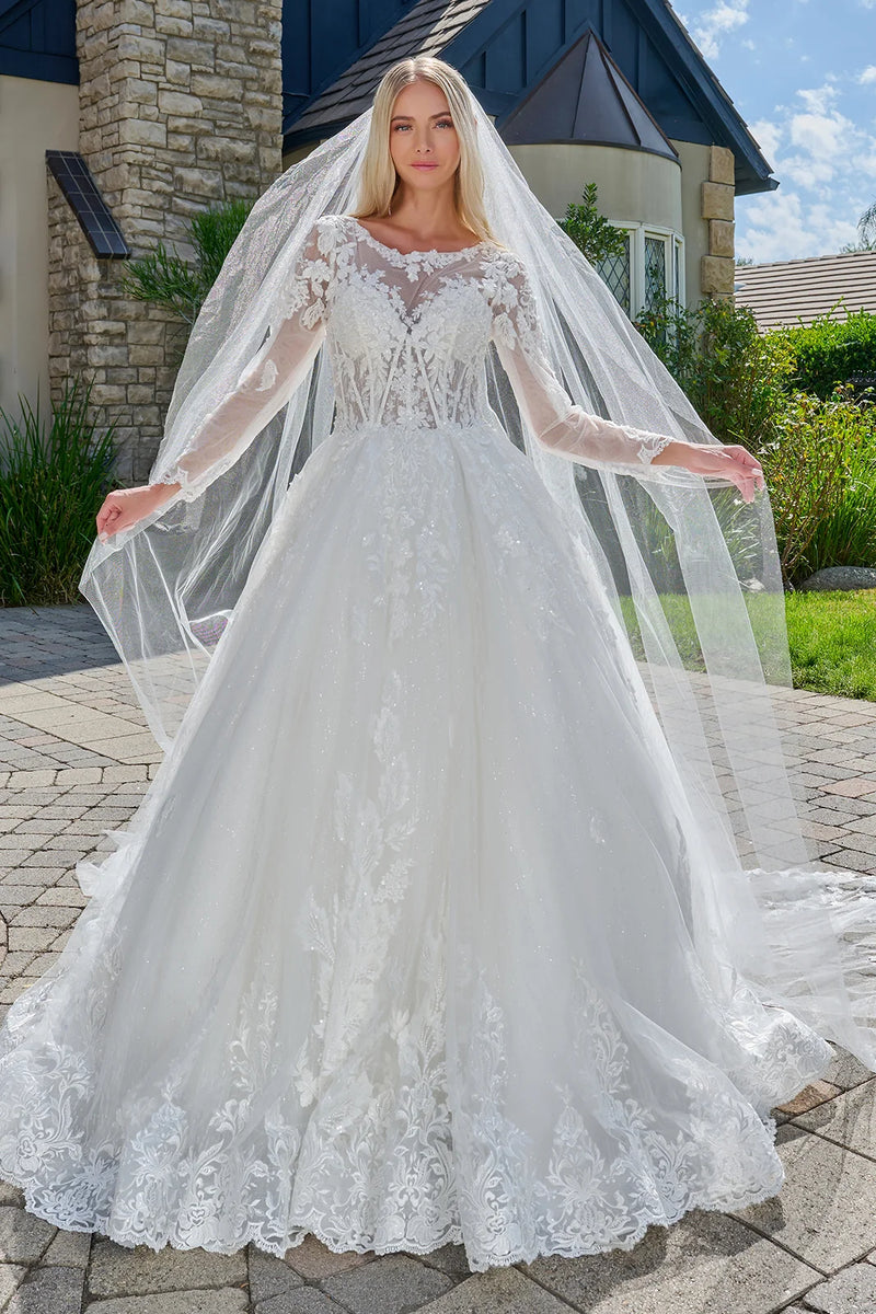 long sleeve scoop neck dress neckline sleeves keyhole back ball gown wedding train with short veil GLGL3823 this party dress will 2025 A-Line Chiffon Off-the-Shoulder plp-28641 Color:Rosy Sunset