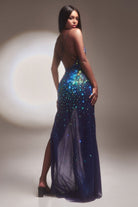 Embellished layered tulle gown-smcdress