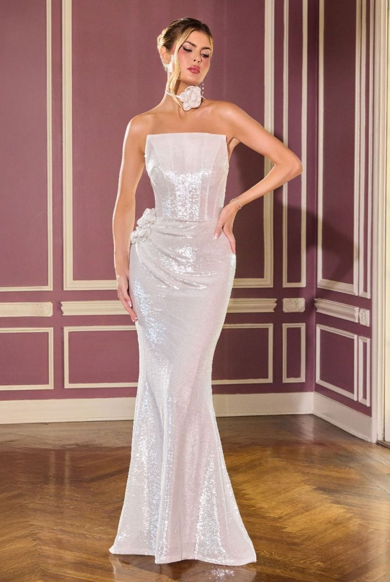 Breathtaking Black Sequin Fitted Gown CDJ905 - Cinderella Divine Evening Dress CDJ905