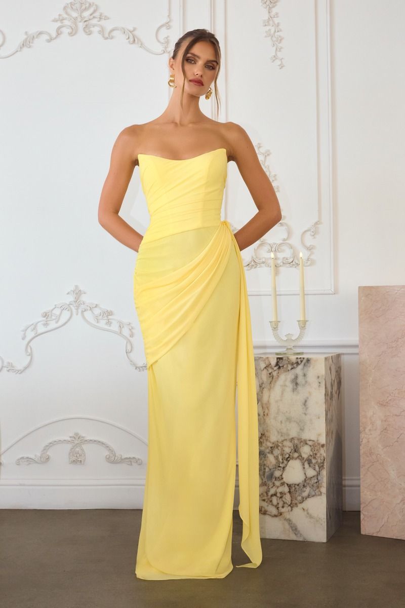 Glamorous Black Strapless Fitted Gown CDT726 - Cinderella Divine Evening Dress CDT726