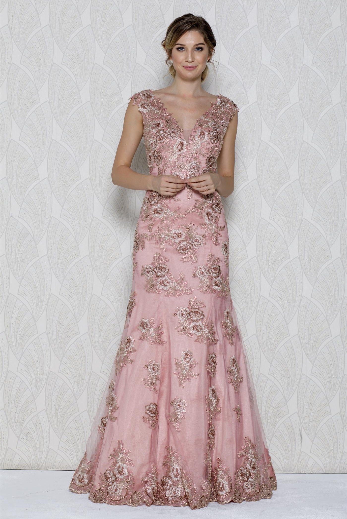 Embroidered Lace Mermaid Dress for MOB-smcdress