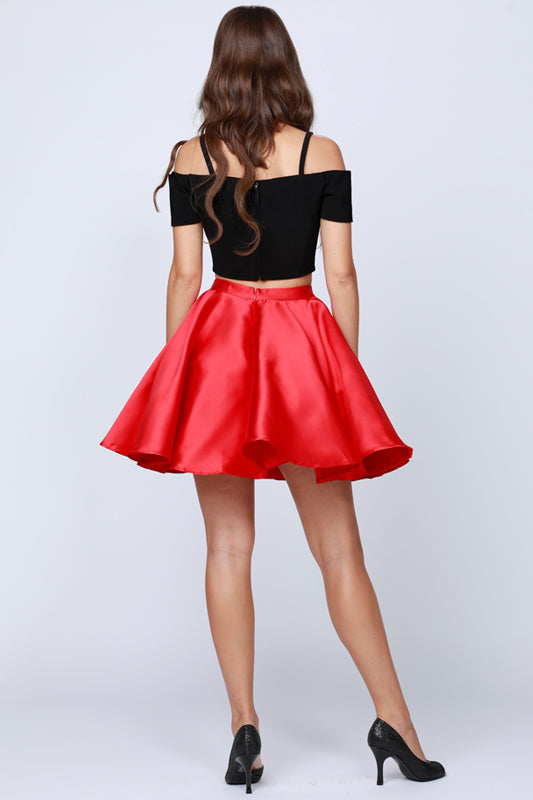 2-Piece Cold-Shoulder Dress for Cocktail & Homecoming-smcdress