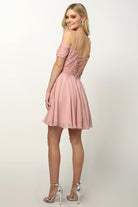 Embroidered Off-Shoulder Strap Dress for Cocktail & Homecoming-smcdress