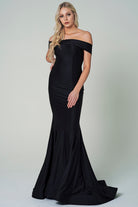 Mermaid Long Evening & Wedding Dress, Off Shoulder, Fitted-smcdress