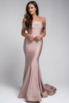 Mermaid Long Evening & Wedding Dress, Off Shoulder, Fitted-smcdress
