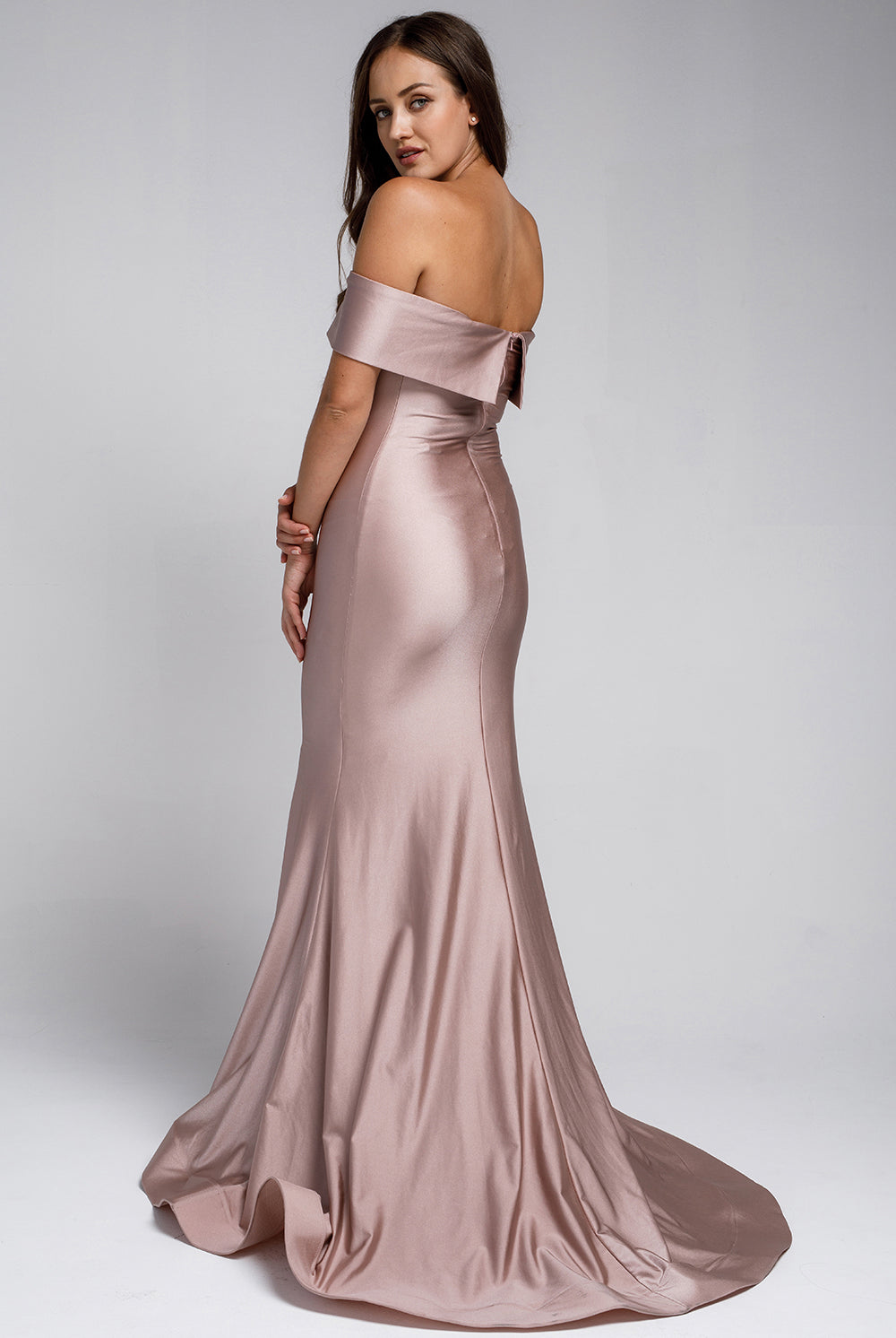 Mermaid Long Evening & Wedding Dress, Off Shoulder, Fitted-smcdress