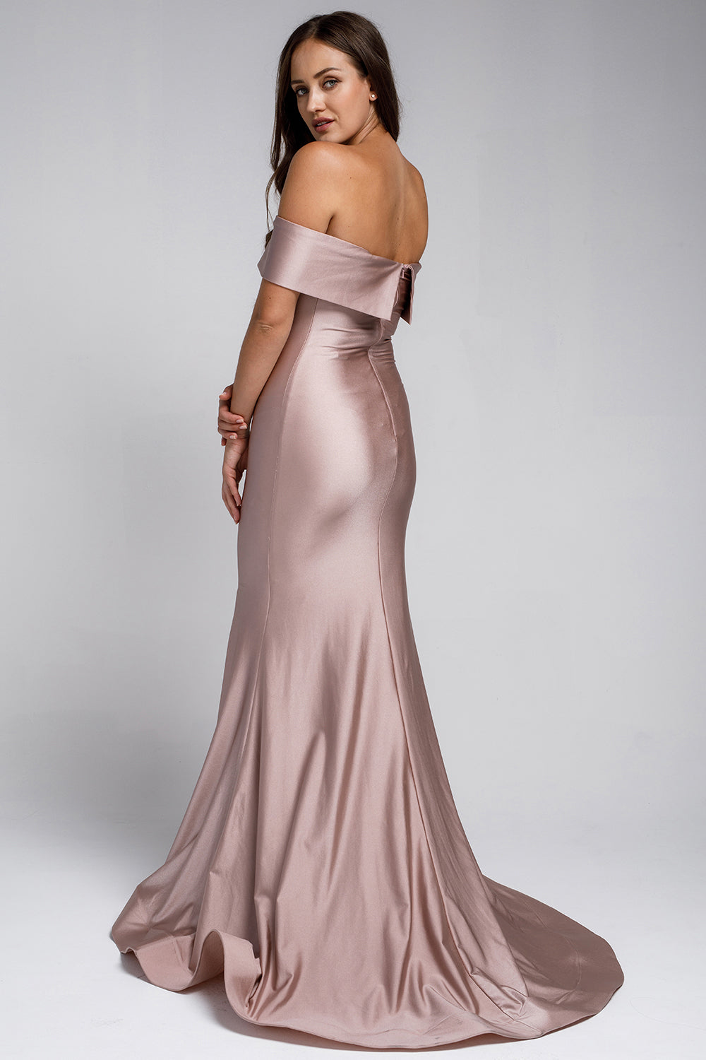 Mermaid Long Evening & Wedding Dress, Off Shoulder, Fitted-smcdress