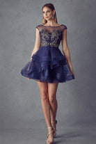 Lace Applique Bodice Dress for Cocktail & Homecoming-smcdress