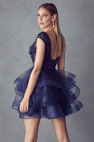 Lace Applique Bodice Dress for Cocktail & Homecoming-smcdress