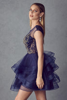 Lace Applique Bodice Dress for Cocktail & Homecoming-smcdress