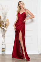 Satin Mermaid Long Evening & Bridesmaid Dress with Double Spaghetti Straps-smcdress