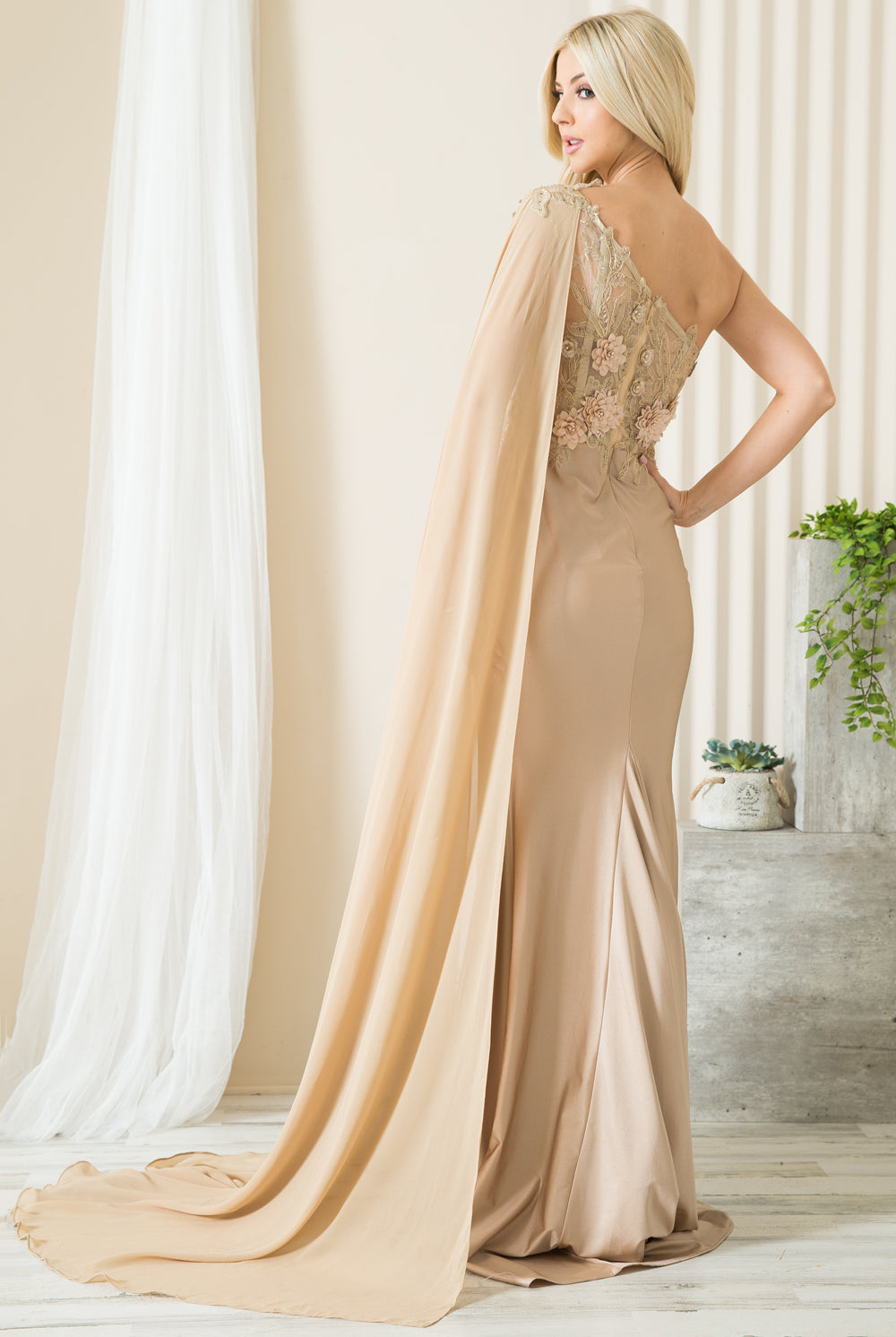 3D Floral Mermaid Dress - Evening & Prom-smcdress