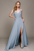 Classic A-line maxi dress with adjustable straps-smcdress