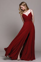 Classic A-line maxi dress with adjustable straps-smcdress