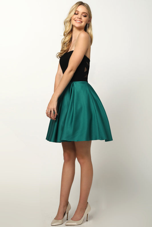 Two tone sweetheart short dress-smcdress