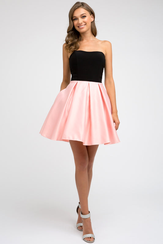 Two tone sweetheart short dress-smcdress