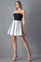 Two Tone Sweetheart Short Dress for Cocktail & Homecoming-smcdress