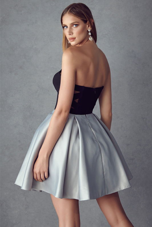 Two Tone Sweetheart Short Dress for Cocktail & Homecoming-smcdress