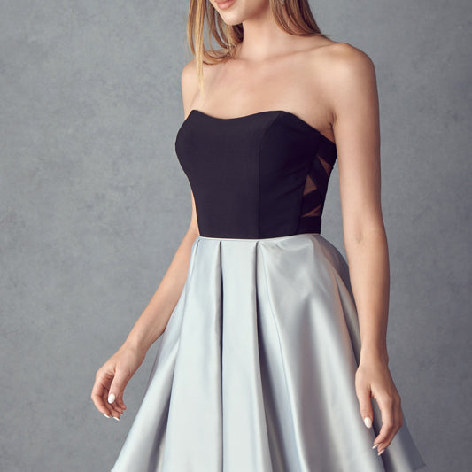 Two Tone Sweetheart Short Dress for Cocktail & Homecoming-smcdress
